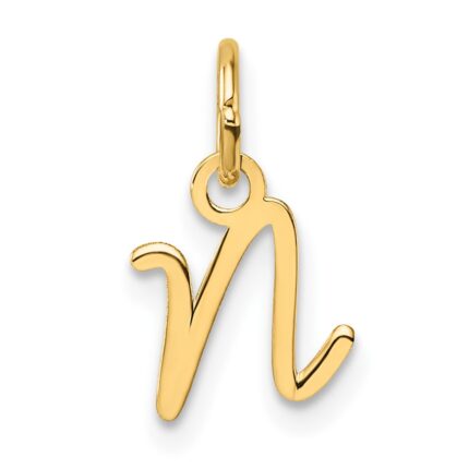 14K Uppercase Letter N Initial Charm