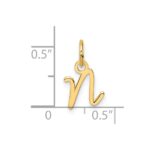14K Uppercase Letter N Initial Charm - Image 4