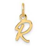 14K Uppercase Letter R Initial Charm
