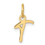 14K Uppercase Letter T Initial Charm