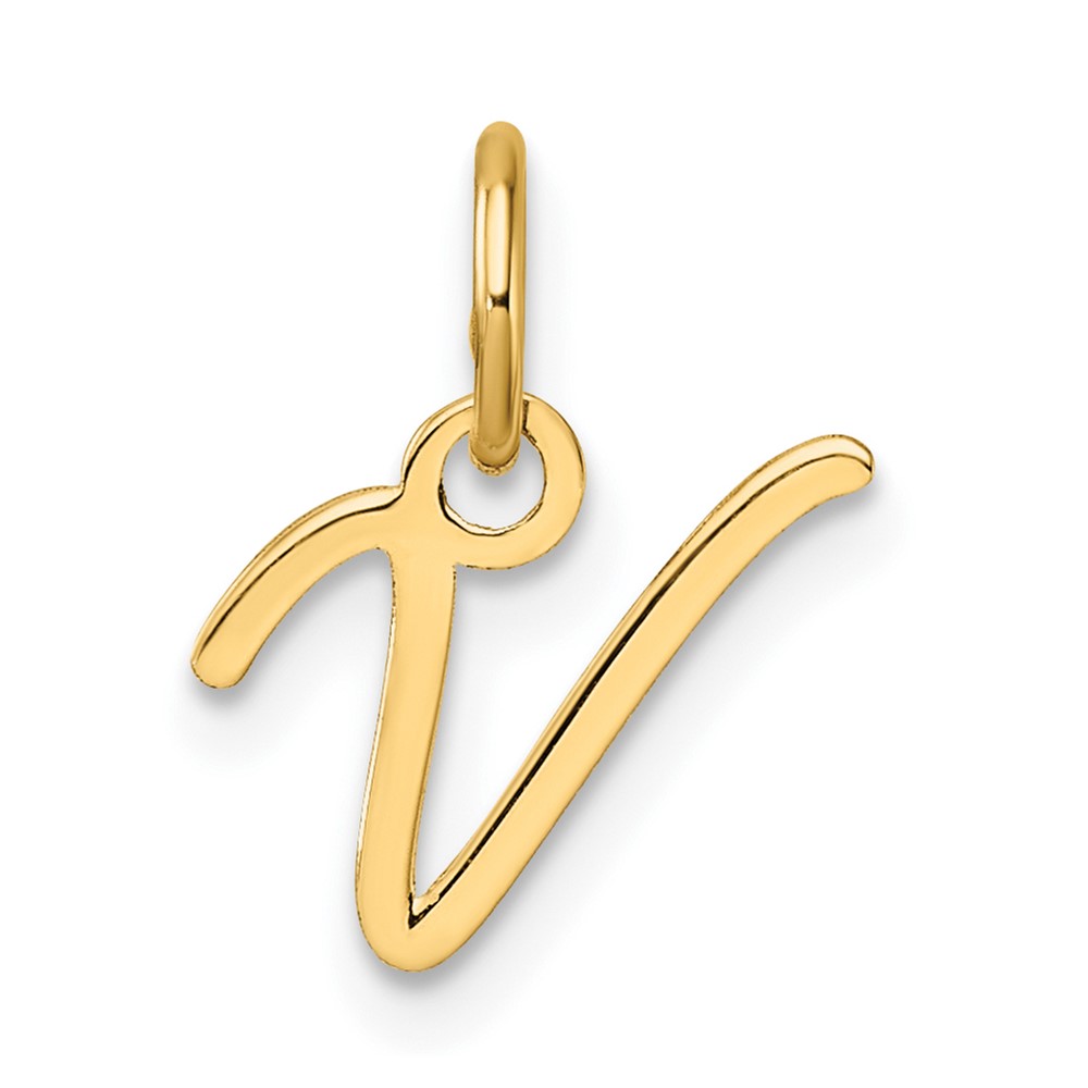 XNA1467Y_V.jpg 14K Uppercase Letter V Initial Charm - Image 1
