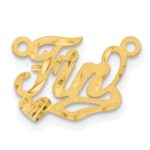 14k Yellow Gold Satin Diamond-cut Heart Name Plate - Image 2