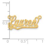 14k Yellow Gold Satin Diamond-cut Heart Name Plate - Image 3