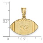 14k Yellow Gold Personalized Football Pendant - Image 3