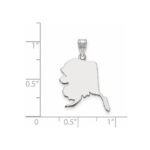 Sterling Silver/Rhodium-plated Alaska State Pendant - Image 3