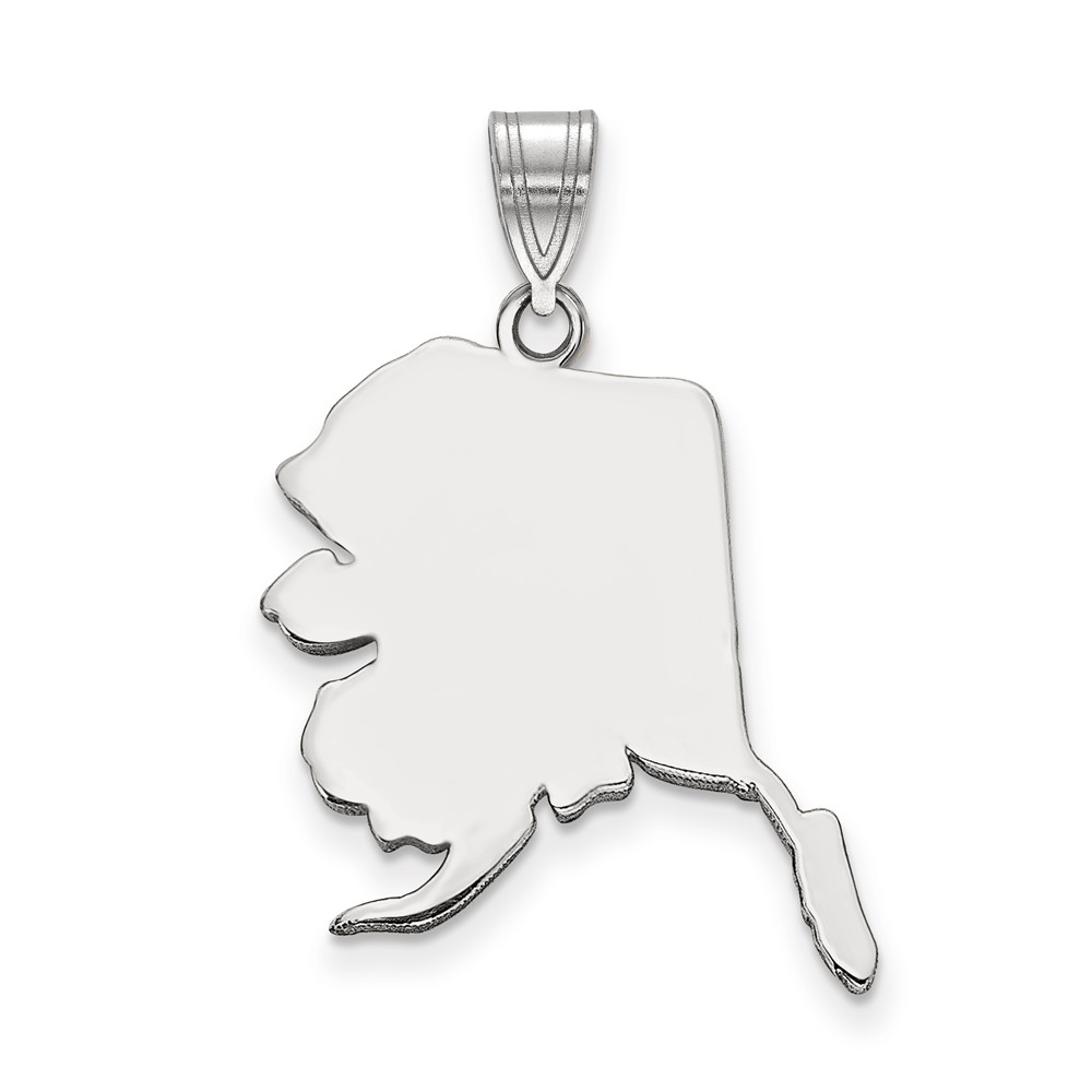 XNA707SS-AK.jpg Sterling Silver/Rhodium-plated Alaska State Pendant - Image 1