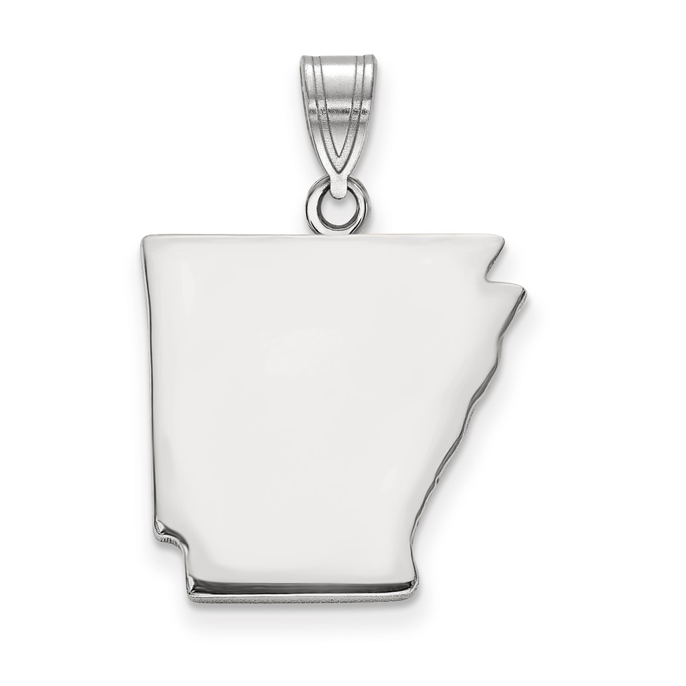 XNA707SS-AR.jpg Sterling Silver/Rhodium-plated Arkansas State Pendant - Image 1