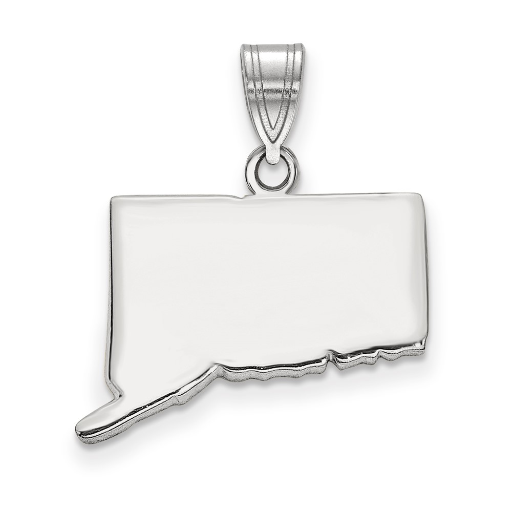 XNA707SS-CT.jpg Sterling Silver/Rhodium-plated Connecticut State Pendant - Image 1