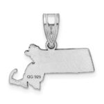 Sterling Silver/Rhodium-plated Massachusetts State Pendant - Image 4