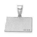 Sterling Silver/Rhodium-plated North Dakota State Pendant - Image 4