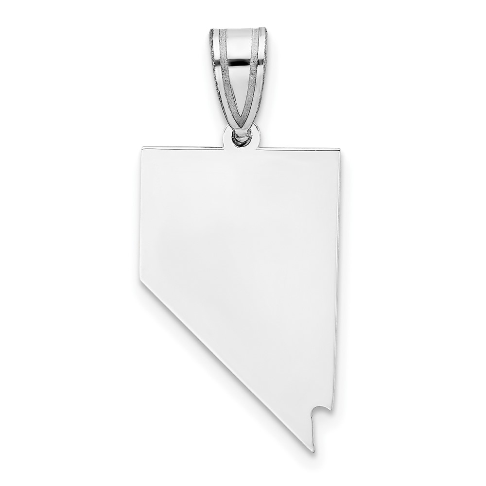 XNA707SS-NV.jpg Sterling Silver/Rhodium-plated Nevada State Pendant - Image 1