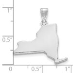 Sterling Silver/Rhodium-plated New York State Pendant - Image 3