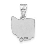 Sterling Silver/Rhodium-plated Ohio State Pendant - Image 4