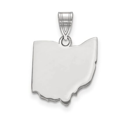 Sterling Silver/Rhodium-plated Ohio State Pendant