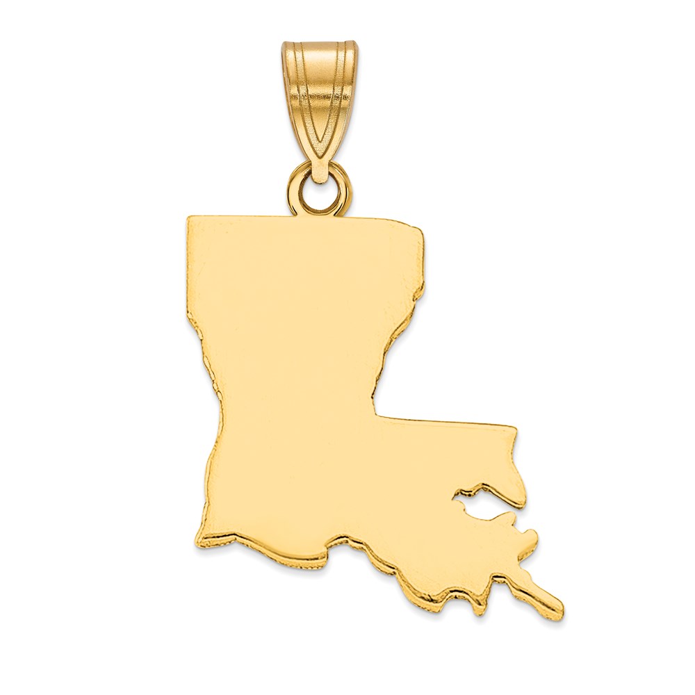 XNA707Y-LA.jpg Sterling Silver/Gold-plated Louisiana State Pendant - Image 1