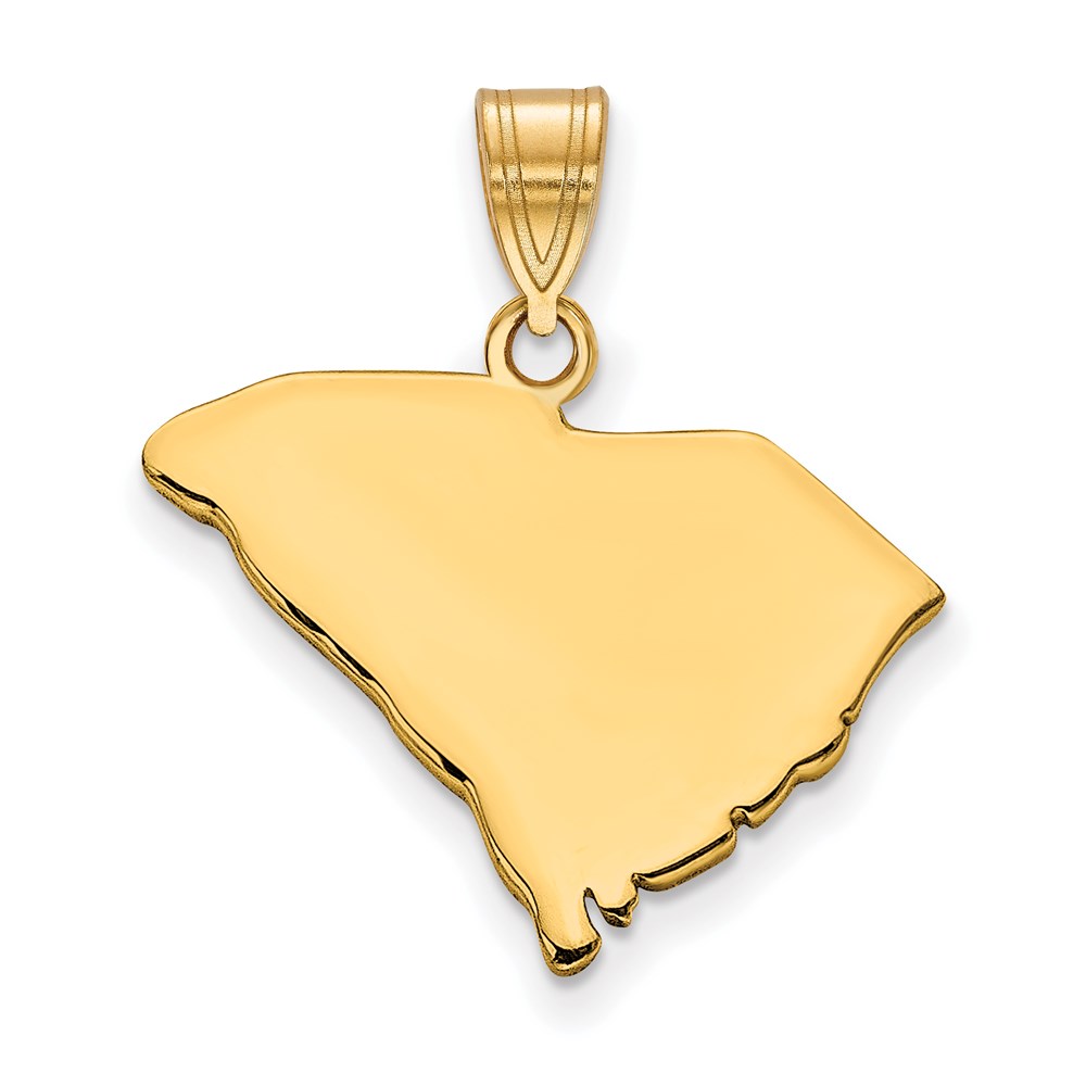 XNA707Y-SC.jpg Sterling Silver/Gold-plated South Carolina State Pendant - Image 1