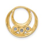 14k 3/8 carat Lab Grown Diamond VS/SI+ G+ Complete Circle Chain Slide Pendant - Image 3