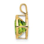 14k 8mm Round Peridot Bezel Pendant - Image 2