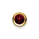 14k 5mm Round Garnet Bezel Chain Slide