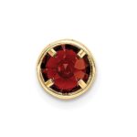 14k 6mm Round Garnet Bezel Chain Slide - Image 3