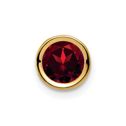 14k 6mm Round Garnet Bezel Chain Slide