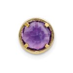 14k 7mm Round Amethyst Bezel Chain Slide - Image 3