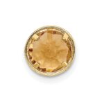 14k 7mm Round Citrine Bezel Chain Slide - Image 3