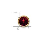 14k 7mm Round Garnet Bezel Chain Slide - Image 4