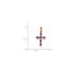 14k Amethyst and Diamond Cross Pendant - Image 2