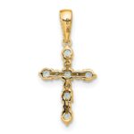 14k Aquamarine and Diamond Cross Pendant - Image 3