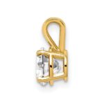 14k 6mm Round Cubic Zirconia Pendant - Image 2