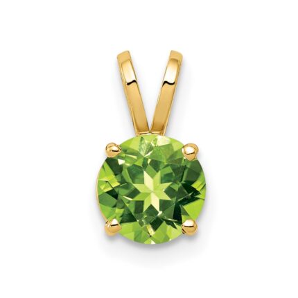14k 6mm Round Peridot Pendant