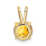 14k 7mm Round Citrine Pendant - Image 3