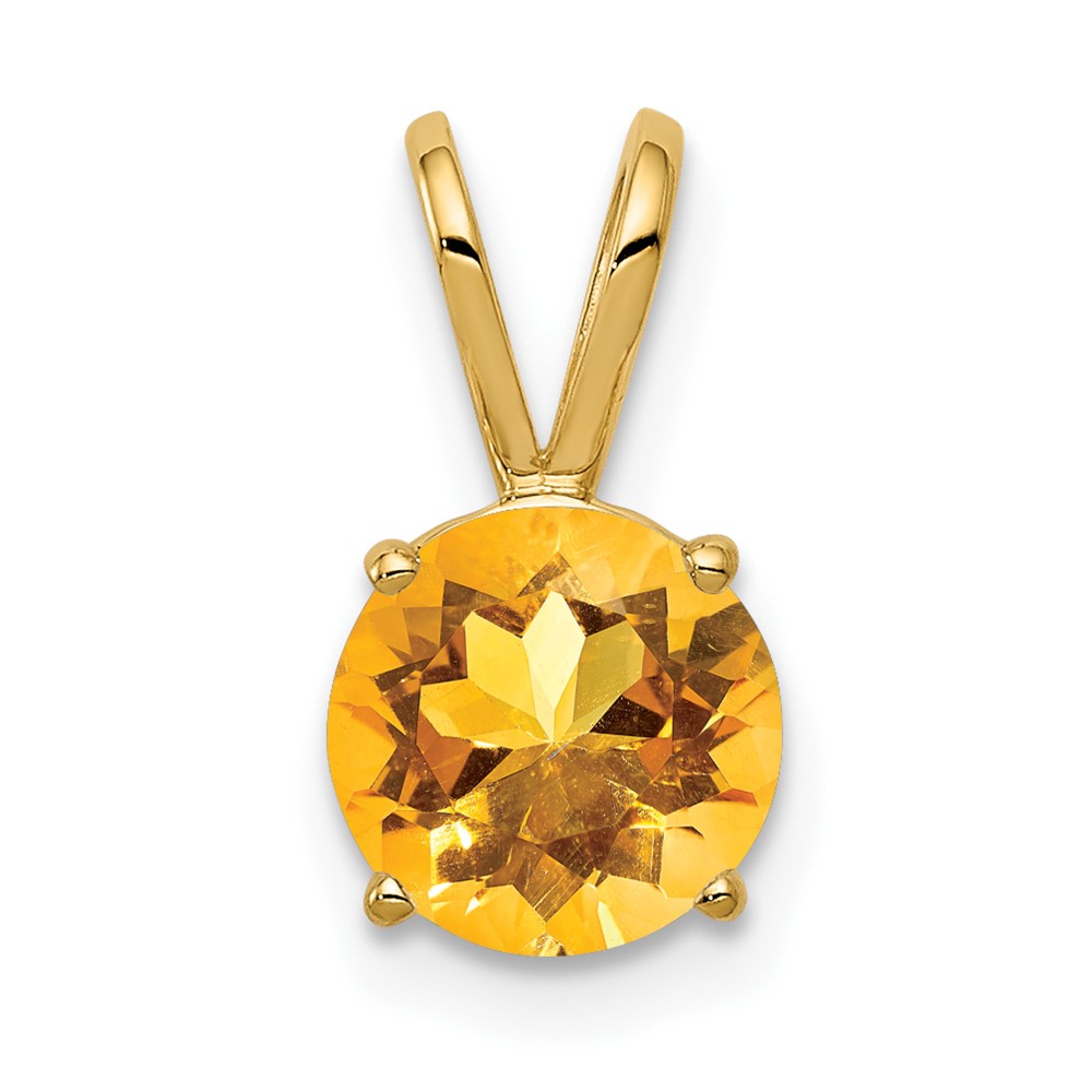 XP417CI.jpg 14k 7mm Round Citrine Pendant - Image 1