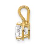 14k 7mm Round Cubic Zirconia Pendant - Image 2
