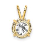 14k 8mm Round Cubic Zirconia Pendant - Image 3