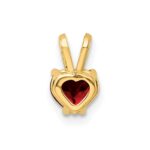 14k 5mm Heart Garnet Pendant - Image 3