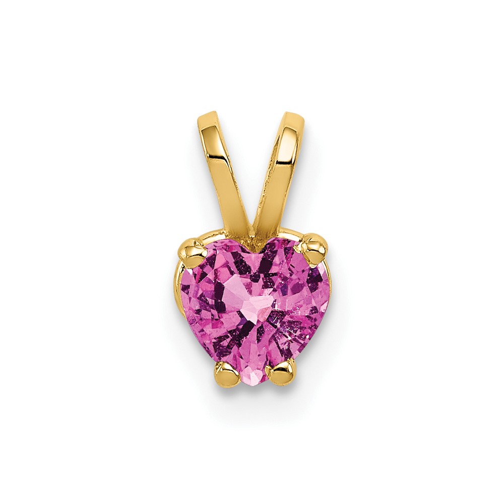 XP428SP.jpg 14k 5mm Heart Pink Sapphire Pendant - Image 1