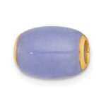 14K Polished Lavender Jade Oval Barrel Bead Chain Slide Pendant