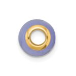 14K Polished Lavender Jade Oval Barrel Bead Chain Slide Pendant - Image 2