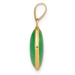 14K Polished Jade Oval Cabochon Pendant - Image 2
