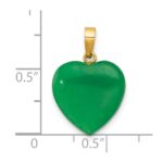 14K Polished Jade Heart Pendant - Image 4