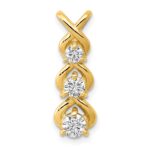 14k Complete 1/2 carat Three-stone A Diamond Criss-Cross Chain Slide