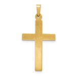 14k Textured and Polished Diamond Accent Cross Pendant - Image 4