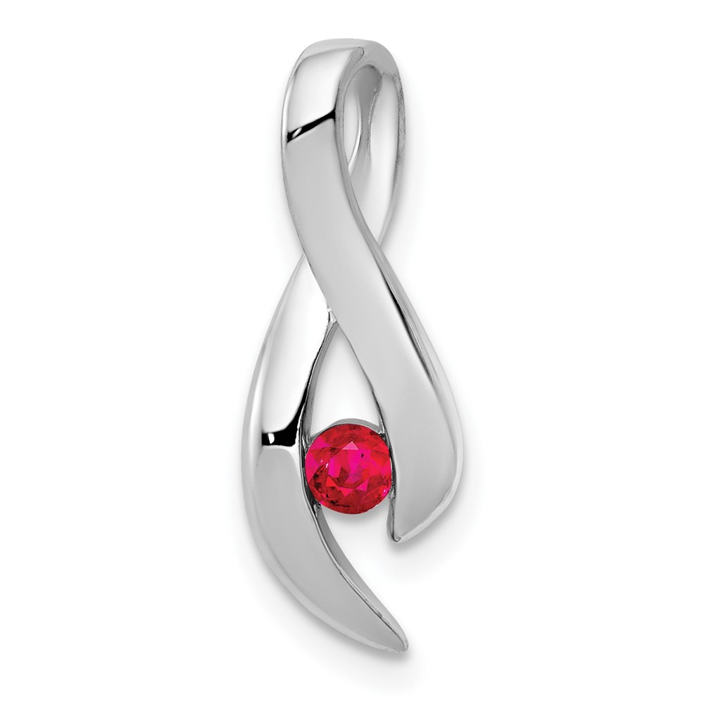 XP951R.jpg 14k White Gold 3mm Ruby Ribbon Slide Fits up to 4mm Fancy Omega - Image 1