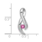 14k White Gold 3mm Pink Sapphire Ribbon Slide Fits up to 4mm Fancy Omega - Image 2