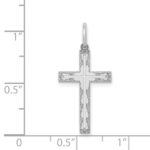 14K White Gold Laser Designed Cross Pendant - Image 3