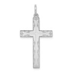 14K White Gold Laser Designed Cross Pendant