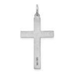 14K White Gold Laser Designed Cross Pendant - Image 4