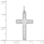 14K White Gold Laser Designed Cross Pendant - Image 3